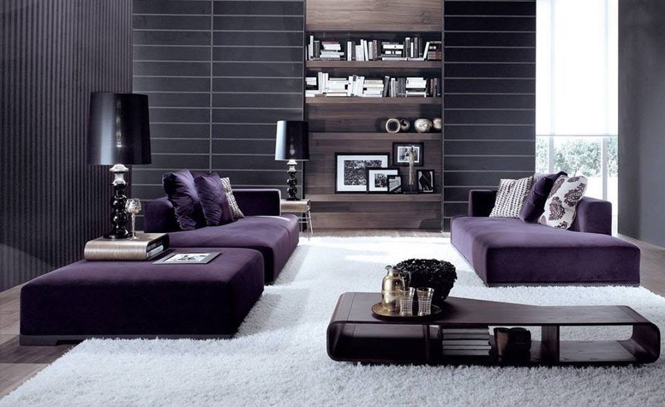 Gorgeous Purple Themed Living Rooms