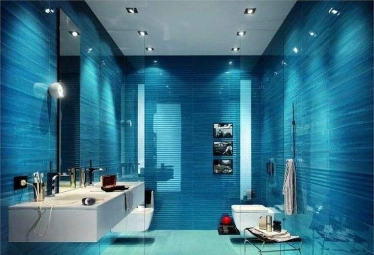 bathroom design in blue